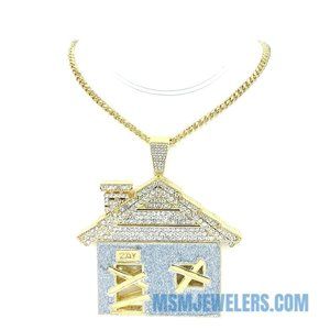 Traphouse Pendant + 24" 5mm Cuban Chain Necklace